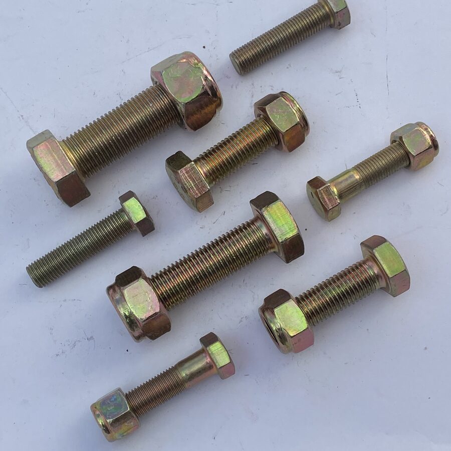 Assorted zinc-plated hex bolts